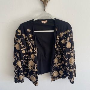 Printed tan and black jacket